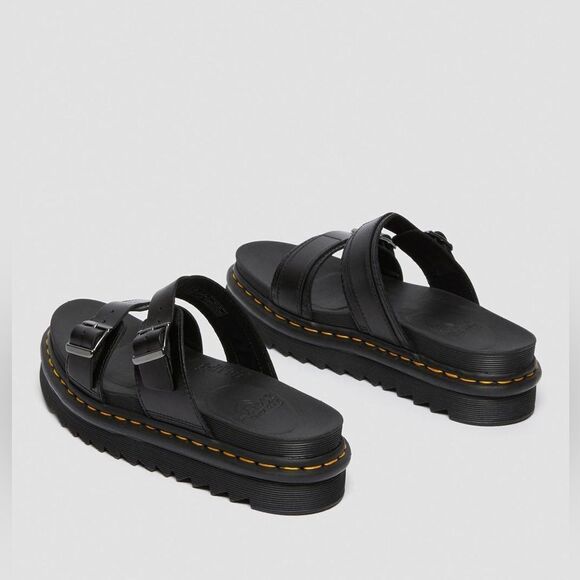 Dr. Martens MYLES BRANDO LEATHER BUCKLE SLIDE SANDALS new sz 10 - Picture 2 of 14
